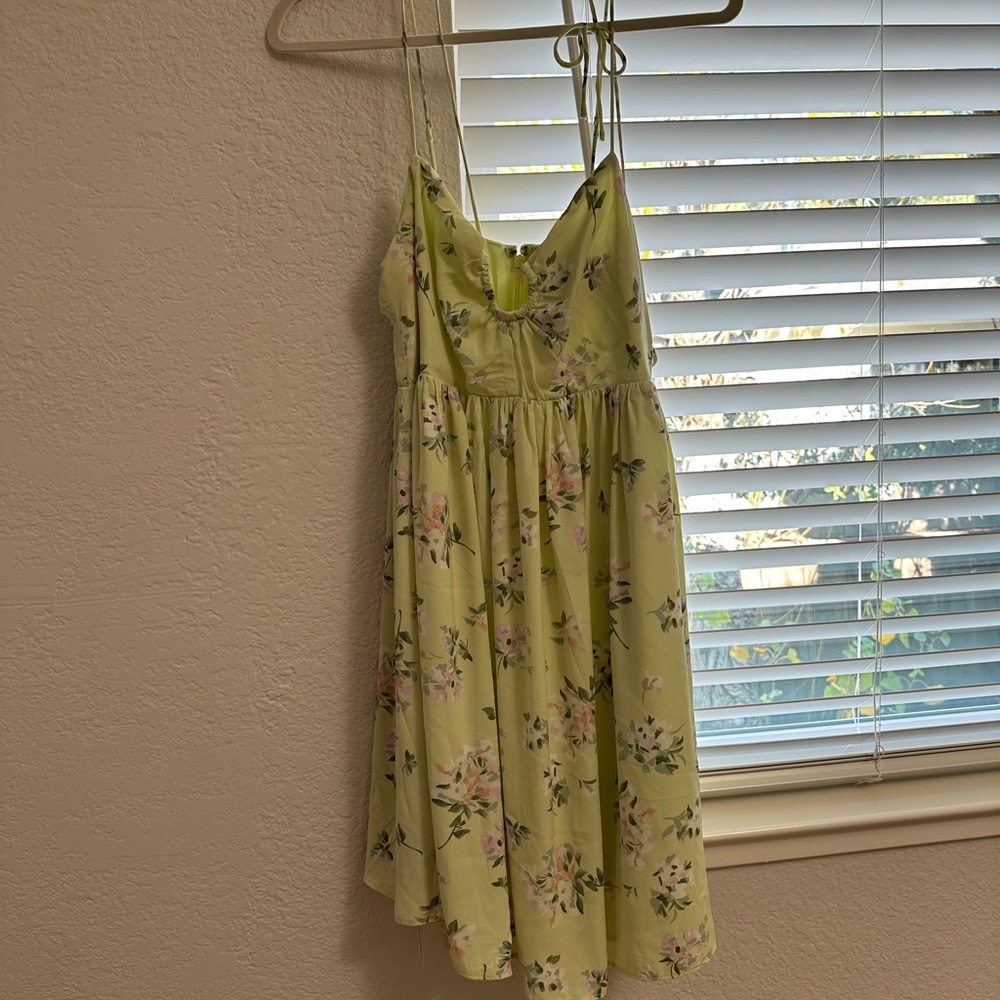 Cute green dress with flowers